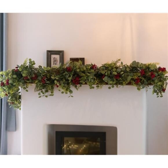 6FT Christmas 144 Branch Tips Cedar Garlands, Anna's Whimsy Artificial Pine - Picture 6 of 7